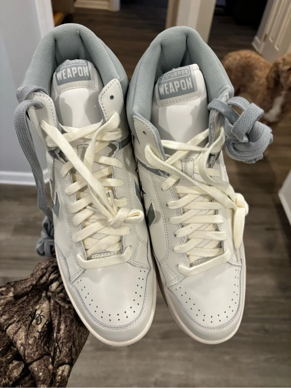 Converse Weapon Mid ‘White Grey Leather’ Men’s Size 12 Sneakers NEW | A04397C